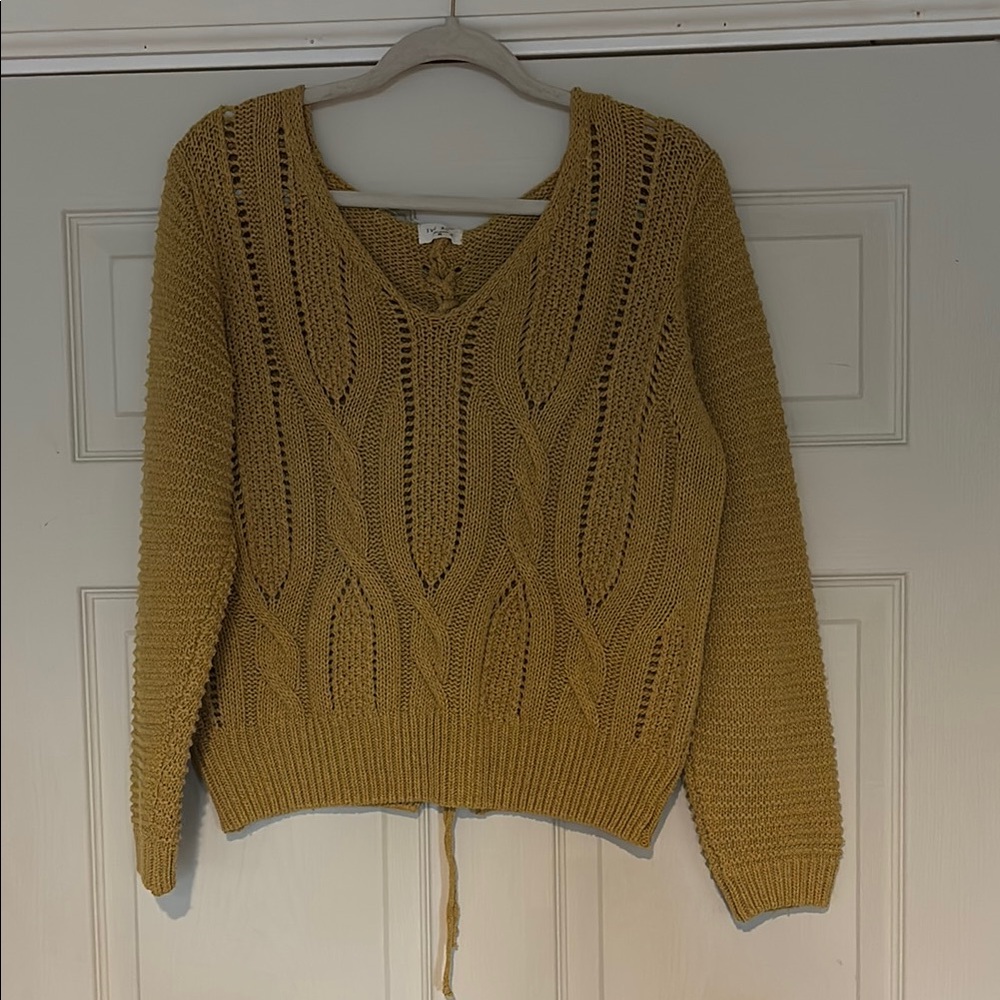 Mustard Cable Knit Sweater